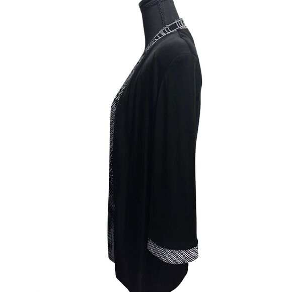 R & M Richards Black & White Printed Tunic Top & Jacket Overlay Size 18 - Picture 5 of 12